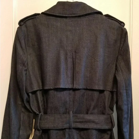 Refined Denim Trench Dark Denim Cotton Unlined - Picture 7 of 8